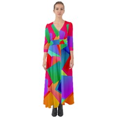 Colors, Color Button Up Boho Maxi Dress