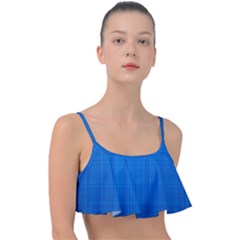 Blue Abstract, Background Pattern Frill Bikini Top by nateshop