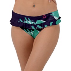Colorful Background, Material Design, Geometric Shapes Frill Bikini Bottoms
