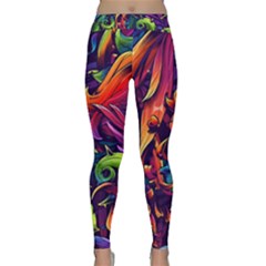 Colorful Floral Patterns, Abstract Floral Background Classic Yoga Leggings