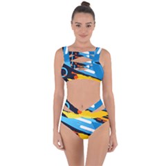 Colorful Paint Strokes Bandaged Up Bikini Set  by nateshop