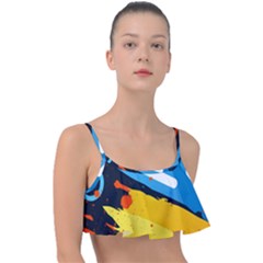 Colorful Paint Strokes Frill Bikini Top by nateshop