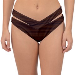 Dark Brown Wood Texture, Cherry Wood Texture, Wooden Double Strap Halter Bikini Bottoms by nateshop
