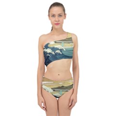 Sea Asia Waves Japanese Art The Great Wave Off Kanagawa Spliced Up Two Piece Swimsuit by Cemarart