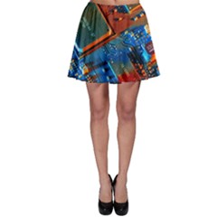 Gray Circuit Board Electronics Electronic Components Microprocessor Skater Skirt