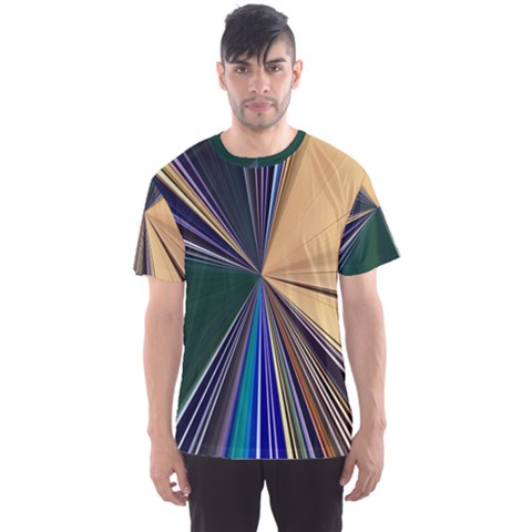 Colorful Centroid Line Stroke Men s Sport Mesh T-shirt by Cemarart
