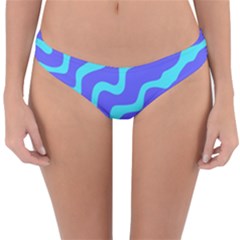 Purple Mint Turquoise Background Reversible Hipster Bikini Bottoms by Cemarart