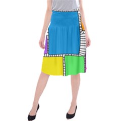 Shapes Texture Colorful Cartoon Midi Beach Skirt