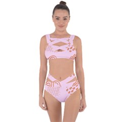 Elements Scribbles Wiggly Lines Retro Vintage Bandaged Up Bikini Set  by Cemarart