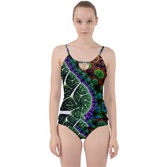 Digital Art Fractal Abstract Artwork 3d Floral Pattern Waves Vortex Sphere Nightmare Cut Out Top Tankini Set by Cemarart