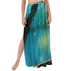 Swamp Bayou Rowboat Sunset Landscape Lake Water Moss Trees Logs Nature Scene Boat Twilight Quiet Maxi Chiffon Tie-up Sarong by Grandong