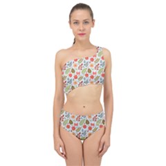 Background Pattern Flowers Design Leaves Autumn Daisy Fall Spliced Up Two Piece Swimsuit