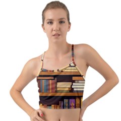 Book Nook Books Bookshelves Comfortable Cozy Literature Library Study Reading Room Fiction Entertain Mini Tank Bikini Top by Maspions