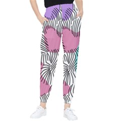 Lines Line Art Pastel Abstract Multicoloured Surfaces Art Women s Tapered Pants by Maspions