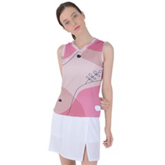 Pink Pattern Line Art Texture Minimalist Design Women s Sleeveless Sports Top by Maspions