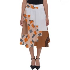 Bohemian Digital Minimalist Boho Style Geometric Abstract Art Perfect Length Midi Skirt