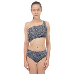 Black And White Abstract Expressive Print Spliced Up Two Piece Swimsuit by dflcprintsclothing