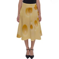 Cheese Texture, Yellow Cheese Background Perfect Length Midi Skirt