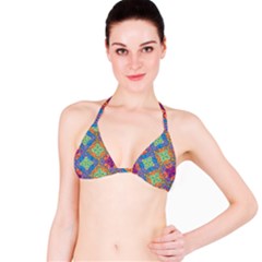 Colorful Floral Ornament, Floral Patterns Classic Bikini Top by nateshop
