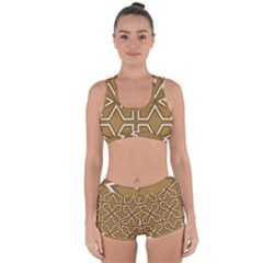 Gold Pattern Texture, Seamless Texture Racerback Boyleg Bikini Set