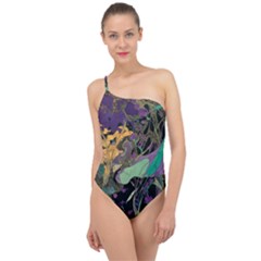 Flowers Trees Forest Mystical Forest Nature Classic One Shoulder Swimsuit by Maspions