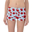 Poppies Flowers Red Seamless Pattern Reversible Boyleg Bikini Bottoms View1