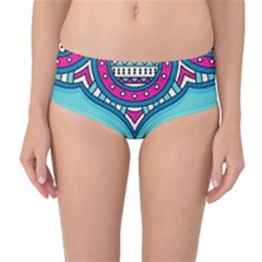 Mandala Blue Mid-waist Bikini Bottoms by goljakoff