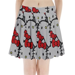 Hello Kitty, Pattern, Red Pleated Mini Skirt