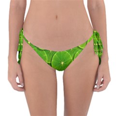 Lime Textures Macro, Tropical Fruits, Citrus Fruits, Green Lemon Texture Reversible Bikini Bottoms by nateshop