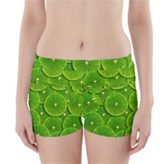 Lime Textures Macro, Tropical Fruits, Citrus Fruits, Green Lemon Texture Boyleg Bikini Wrap Bottoms by nateshop