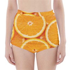 Oranges Textures, Close-up, Tropical Fruits, Citrus Fruits, Fruits High-waisted Bikini Bottoms by nateshop