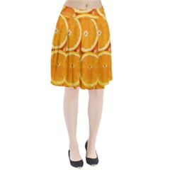 Oranges Textures, Close-up, Tropical Fruits, Citrus Fruits, Fruits Pleated Skirt