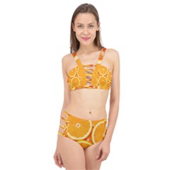 Oranges Textures, Close-up, Tropical Fruits, Citrus Fruits, Fruits Cage Up Bikini Set by nateshop