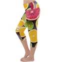 Oranges, Grapefruits, Lemons, Limes, Fruits Lightweight Velour Capri Yoga Leggings View2