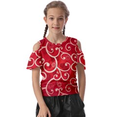 Patterns, Corazones, Texture, Red, Kids  Butterfly Cutout T-shirt