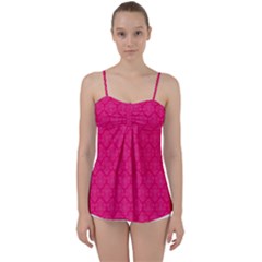 Pink Pattern, Abstract, Background, Bright, Desenho Babydoll Tankini Top