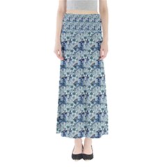 Blue Roses Full Length Maxi Skirt by DinkovaArt