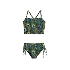 Peacock Pattern Girls  Tankini Swimsuit