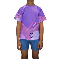 Colorful Labstract Wallpaper Theme Kids  Short Sleeve Swimwear