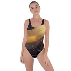 Abstract Gold Wave Background Bring Sexy Back Swimsuit