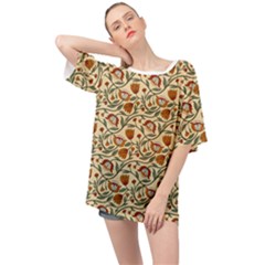 Floral Design Oversized Chiffon Top