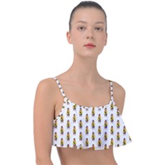 Teddy Pattern Frill Bikini Top