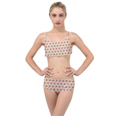 Summer Watermelon Pattern Layered Top Bikini Set