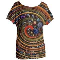 Swirl Vortex Emoji Cyclone Motion Art Women s Oversized T-shirt by Paksenen