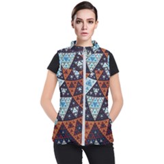 Fractal Triangle Geometric Abstract Pattern Women s Puffer Vest