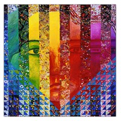 Conundrum I, Abstract Rainbow Woman Goddess  Large Satin Scarf (square) by DianeClancy