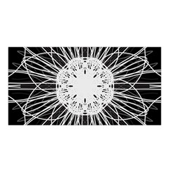 Black And White Flower Mandala Art Kaleidoscope Satin Shawl by yoursparklingshop