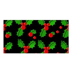 Christmas Berries Pattern  Satin Shawl by Valentinaart