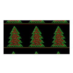 Christmas Trees Pattern Satin Shawl by Valentinaart