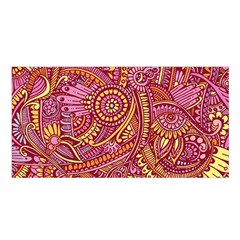 Pink Yellow Hippie Flower Pattern Zz0106 Satin Shawl by Zandiepants